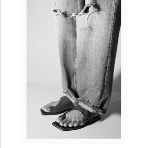Zara leather slide sandals